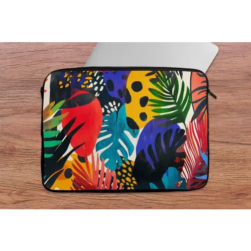 Bladeren - Vormen - Abstract - Kleurrijk laptophoes neopreen klein -tafel