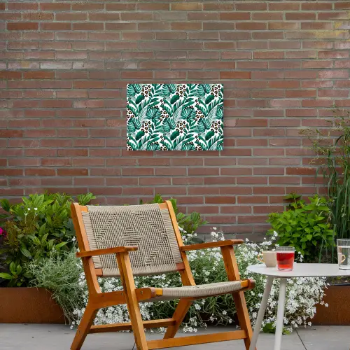 Bladeren - Tropisch - Jungle Tuinposter op houten frame 2 cm dik klein -sfeer3
