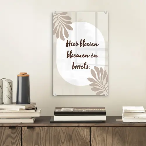 Bloemen - Quote - Zomer - Beige plexiglas 5mm klein -sfeer1