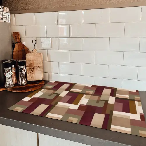 Modern - Geometrie - Kleurrijk Inductie beschermer vinyl 3mm klein 276 -sfeer3