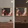 Krijger - Draak - Zwart - Rood - Rook Light Box met batterij (Wandlamp) middel -sfeer3