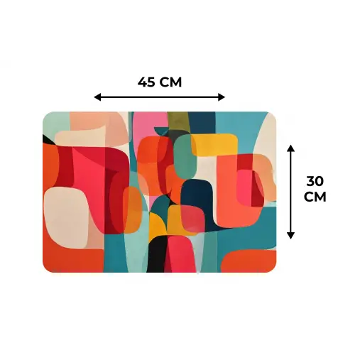 Vormen - Kleurrijk - Abstract - Vlakken Placemat vinyl groot -specs