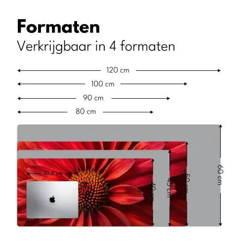 Close up - Bloem- Rood Muismat XXL klein -sfeer5