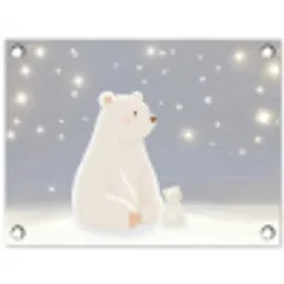 Ijsbeer - Sneeuw - Sterren - Blauw tuinposter los doek klein -3d