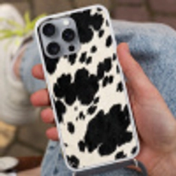 Patroon - Vacht - Zwart - Wit Hoesje iPhone 16 Pro Max met koord klein -sfeer3