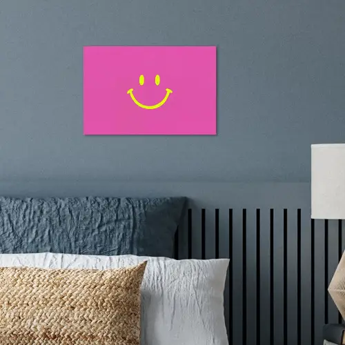 Smiley - Vrolijk - Roze poster papier klein -sfeer2