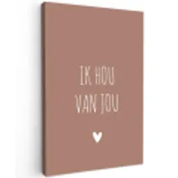 Spreuken - Ik hou van jou - Quotes Tuinposter op houten frame 2 cm dik klein -3d