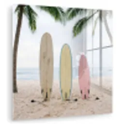 Surfboard - Palmbomen - Kleurrijk plexiglas 5mm klein -zzzproduct_nieuw