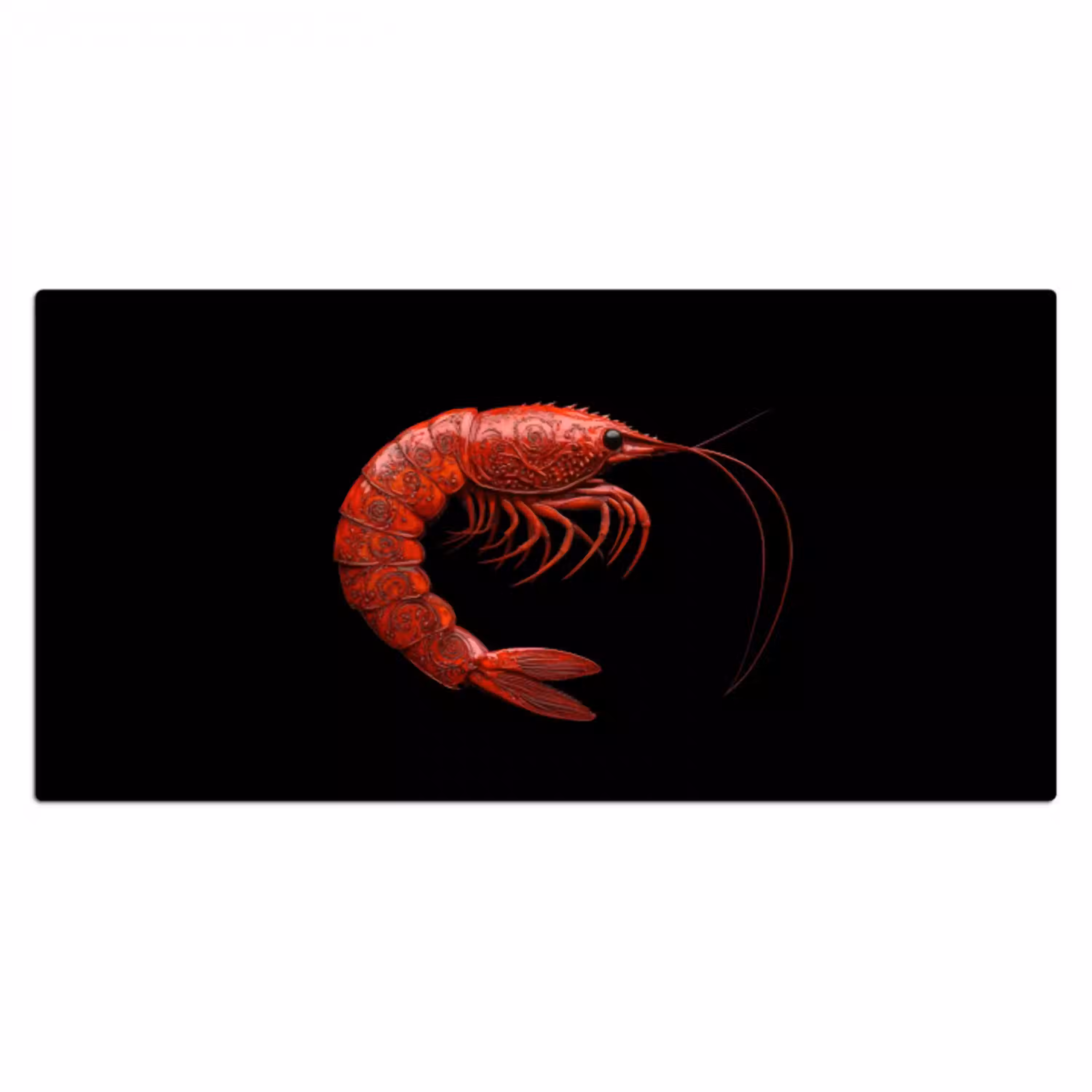 Garnaal - Rood - Dieren Muismat XXL klein -3d_leeg