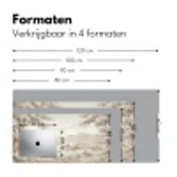 Rivierlandschap - Bergen - Natuur - Vintage - Beige Muismat XXL klein -sfeer5