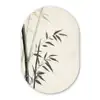 Japandi - Bamboe - Beige Wandcirkel Ovaal Glas middel -3d