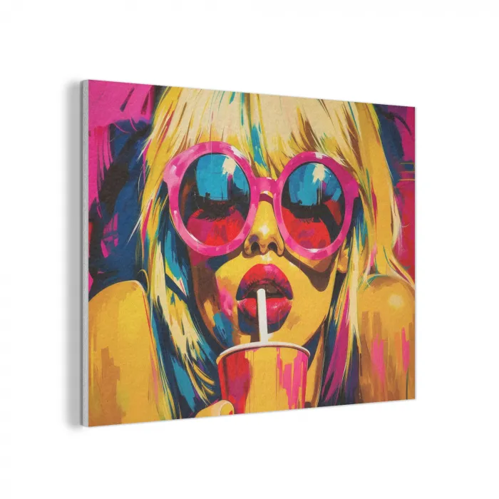 Zonnebril - Roze - Vrouw - Rietje PET vilt klein -3d