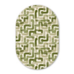 Modern - Grafisch - Groen Wandcirkel Ovaal Forex klein 630 -3d