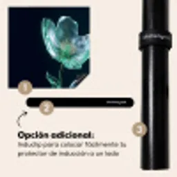 Bladeren - Bloem - Glazen - Donkerblauw Inductie beschermer vinyl 3mm middel -zzzzzzz-induclip_ES