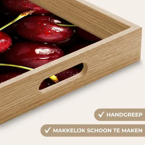 Rood - Fruit - Kersen Dienblad Rechthoek middel -USP_HandgreepNL