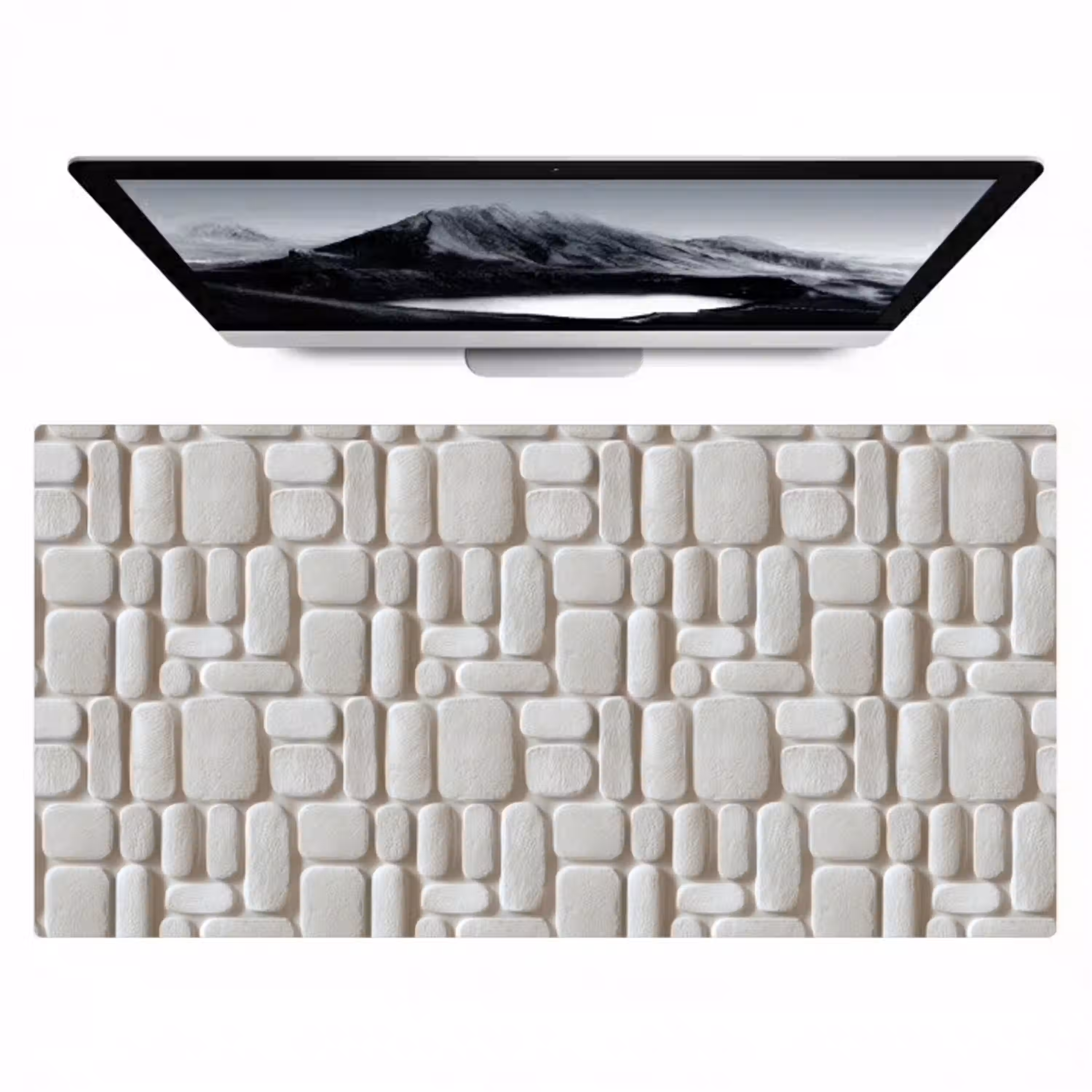Reliëf - Structuur - Wit Muismat XXL klein 681 -zzz3d