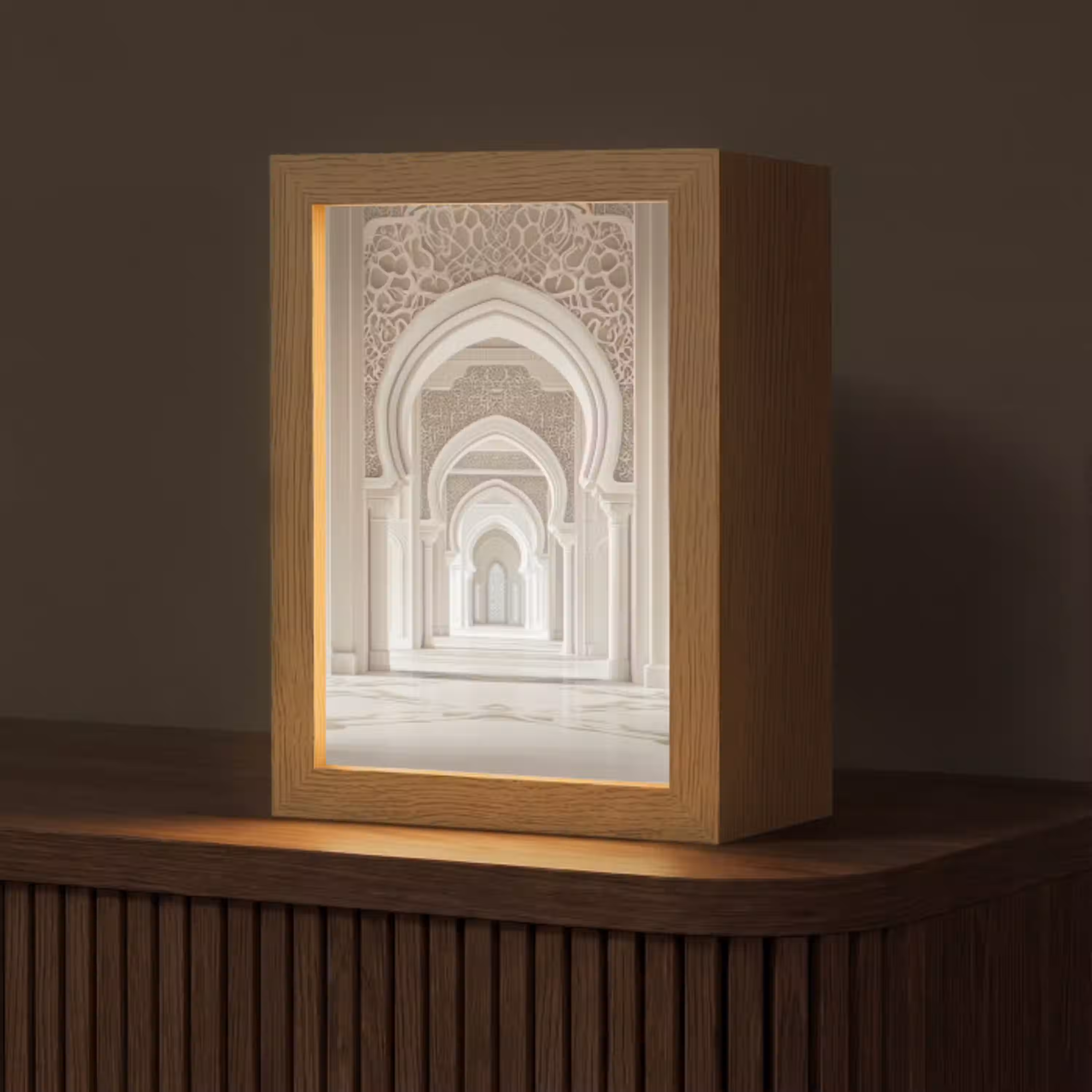 Moskee - Architectuur - Ramadan - Islamitische Light Box met kabel (Tafellamp) klein -z3d_website