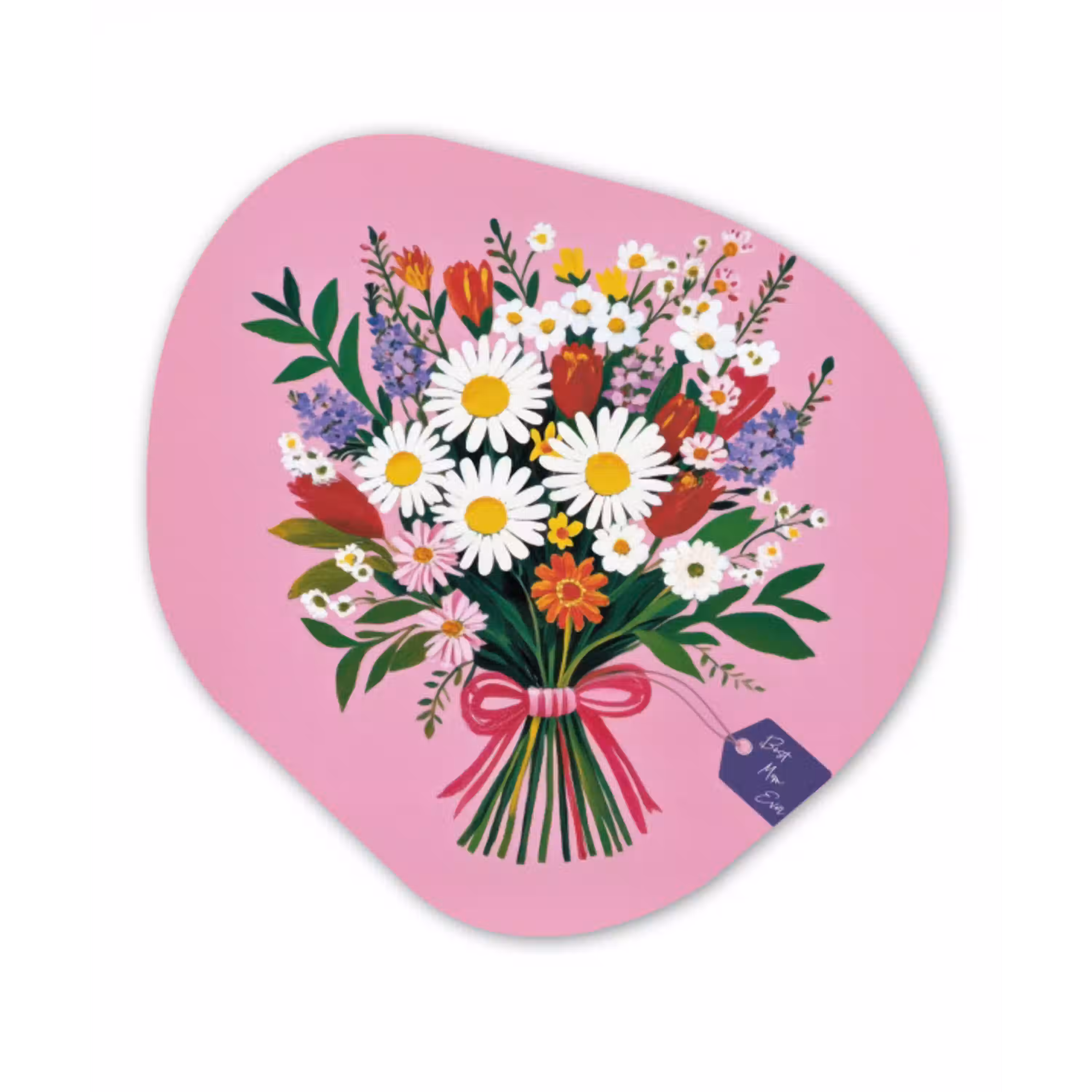 Bloemen - Quote - Kaartje - Kleurrijk Wandcirkel Organisch Plexiglas middel -3d