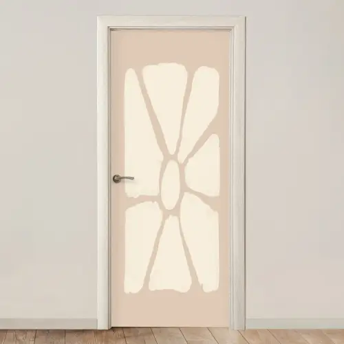 Bloemen - Pastel - Beige - Kunst deurposter klein -3d_beige