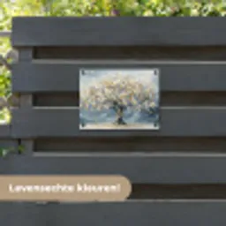 Boom - Winter - Levensboom - Modern - Goud tuinposter los doek klein -sfeer3