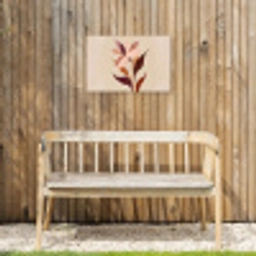 Bloemen - Blaadjes - Minimalistisch - Roze Tuinposter op houten frame 2 cm dik klein -sfeer4