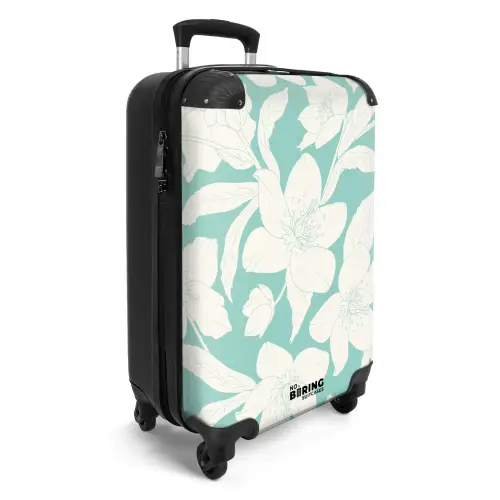 Vintage bloemen - Lichtblauw NBS - Handbagage koffer - Kinderen Unisex middel -productfoto_3d
