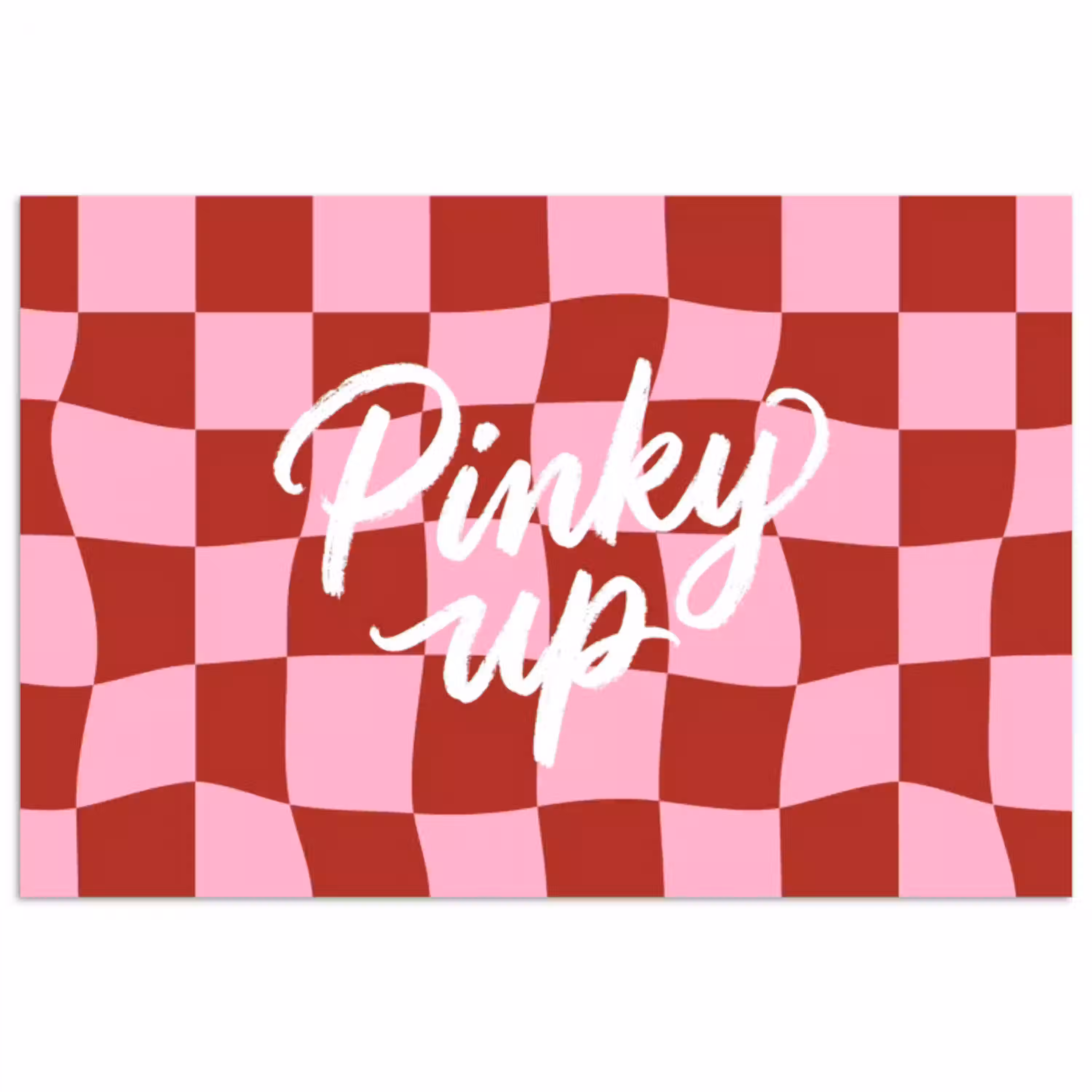Pinky up - Geblokt - Bordeauxrood poster papier klein -3d