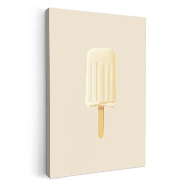 Minimalistisch - Waterijsje - Stokje - Beige KitchenYeah - Keuken - Canvas klein -3d