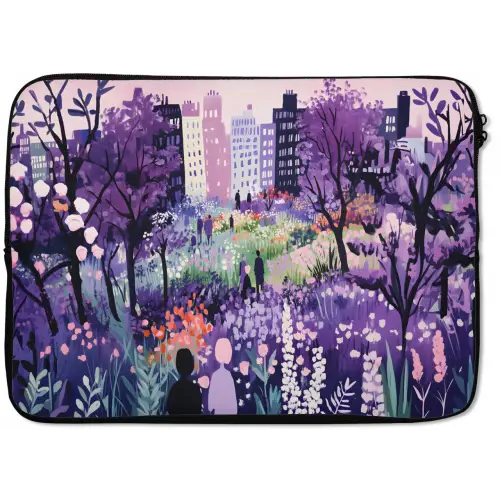 Park - Bomen - Bloemen - Gebouwen laptophoes neopreen klein -zkaufland3dotto