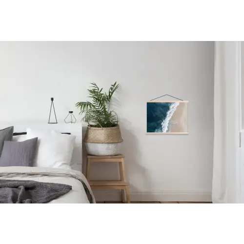 Strand - Zee - Golven textielposter latten blank klein -woonkamer