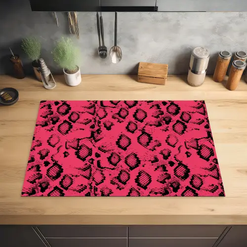Roze - Slang - Motief Inductie beschermer vinyl 3mm klein 276 -sfeer5