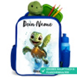 Schildpad - Water - Groen Kinderrugzak - Blauw middel -inhoud_DE