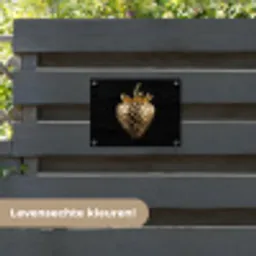 Aardbei - Goud - Zwart - Chrome tuinposter los doek klein -sfeer3