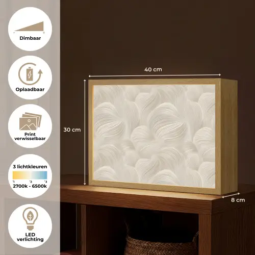 Lijnen - Waaier - Beige Light Box met batterij (Wandlamp) middel 907 -USP_websiteoverzichtNL