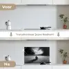 Golfbal - Wazig - Zwart keuken achterwand spatscherm klein -voor_na_NL