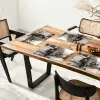 Eland - Auto - Gewei - Zwart - Wit Placemat vinyl groot -zzsfeer4_Kitchenyeah-website