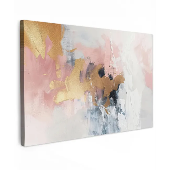 Abstract - Pastel kleuren - Goud - Modern - Aesthetic canvas 2cm klein -z3d