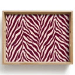 Zebra - Motief - Bordeaux - Rood Dienblad Rechthoek middel 911 -z3d_shopping