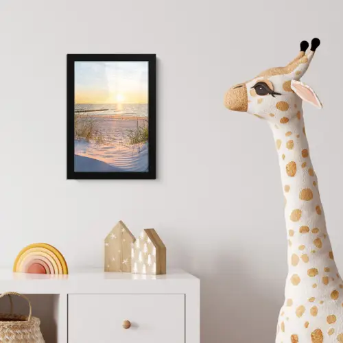 Strand - Zon - Duin - Gras - Zand - Horizon fotolijst zwart zonder passe partout klein -usfeer4_kinderkamer