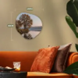 Bomen - Reflectie - Water - Zonsopgang - Serene Wandcirkel Organisch Forex 3mm klein -sfeer3