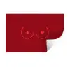 Minimalistisch - Lijnillustratie - Rood Muursticker klein -3d
