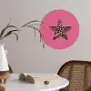 Ster - Luipaard - Print - Roze Wandcirkel behangsticker klein -sfeer3