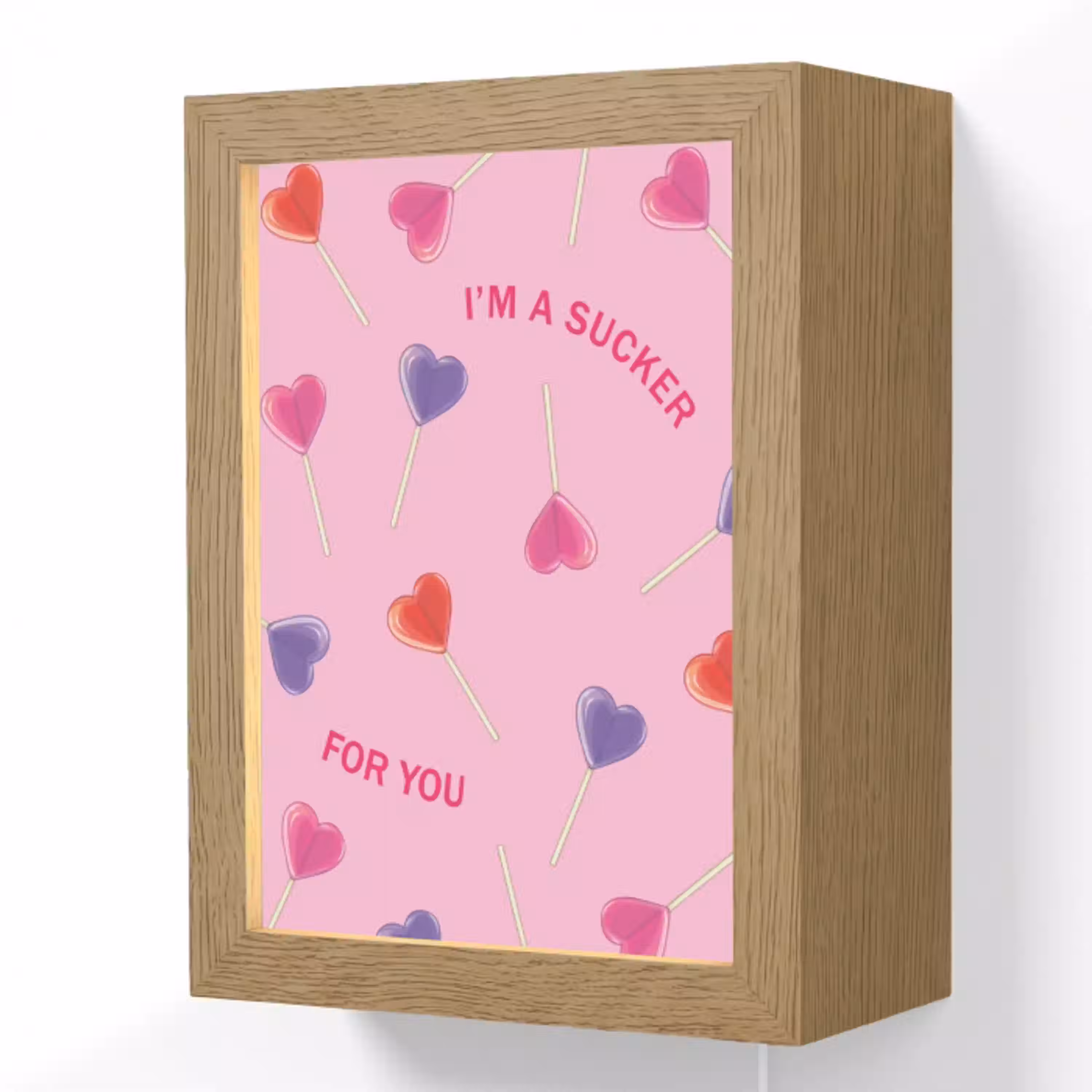 Lolly - Valentijn - Illustratie - Snoep Light Box met kabel (Wandlamp) klein -3d
