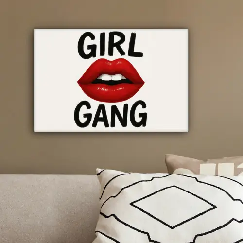 Lip - Girl - Rood - Letters canvas 2cm klein -sfeer3