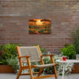 Landschap - Afrikaans - Zon Tuinposter op houten frame 2 cm dik klein -sfeer3