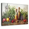 Stilleven - Kruiden - Specerijen - Fruit - Kleurrijk Textielframe zwart klein -3d