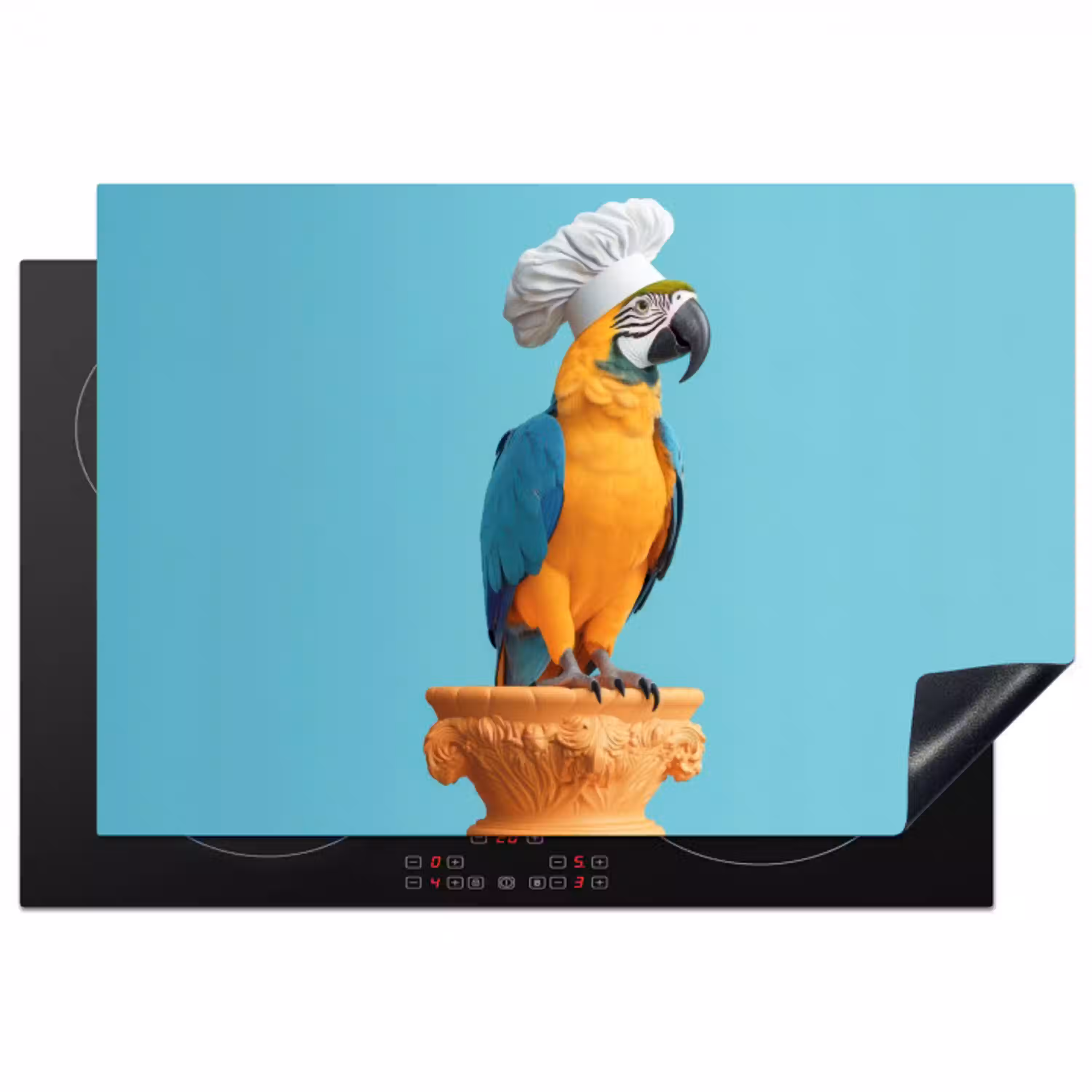Papegaai - Koksmuts - Grappig - Vogel Inductie beschermer vinyl 3mm klein -3d