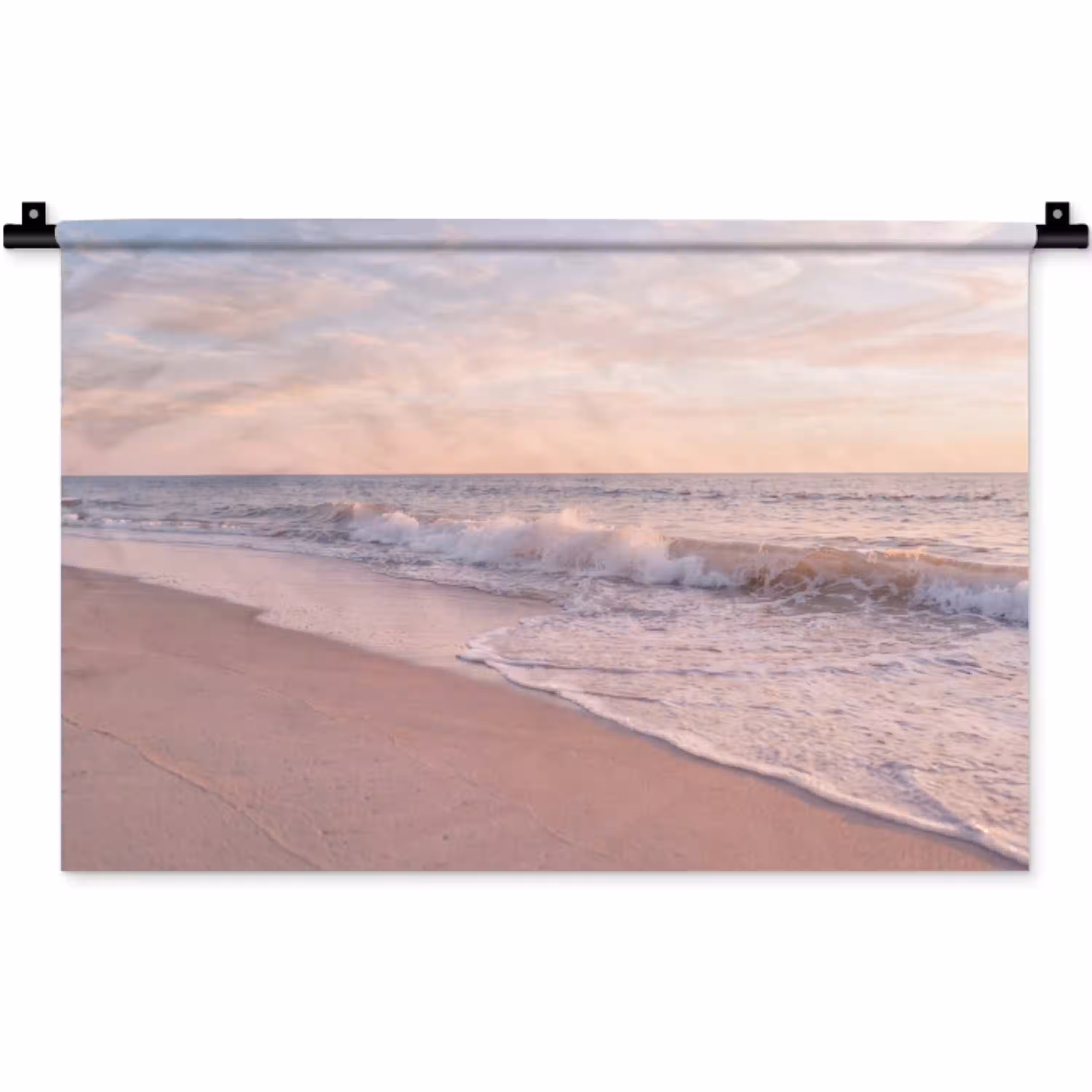 Strand - Zee - Golven - Natuur - Zonsondergang Wandkleed katoen klein -zz3d