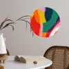 Vormen - Golvend - Abstract - Felroze Wandcirkel behangsticker klein -sfeer3
