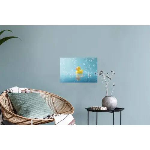 Bubbels - Badeend - Geel Muursticker klein -plant